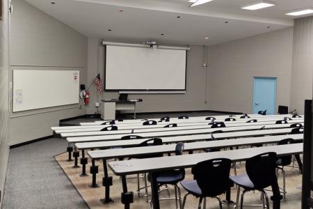 Photograph of an Empty Lecture Hall at Thomas Worthington High School, April 2023