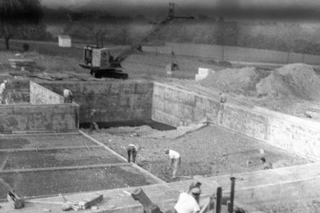 Photograph of the Construction of the Worthington Pool Looking South, Summer 1954