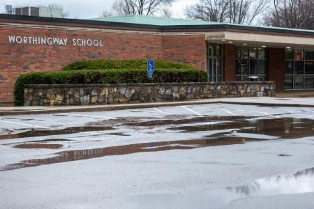 Photograph of the Parking Lot and Entrance to Worthingway Middle School