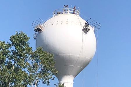 Photograph of the Worthington Hills Water Tower After Repainting with Tarp Removed, 2020