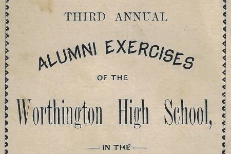 Program for Worthington High School Alumni Exercises, 1884