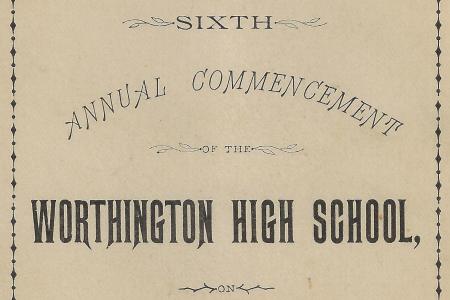 Program for Worthington High School Commencement, 1885