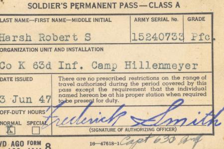 Soldier's Permanent Pass