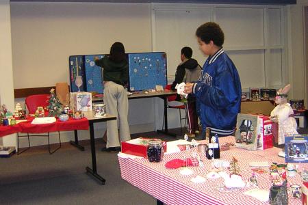 Teens Amid Tables of Goods at the 2006 Holiday Bazaar