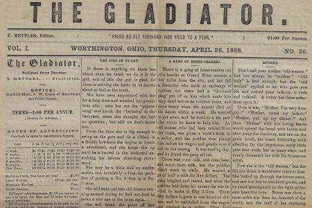 The Gladiator Newspaper from April 26th, 1888