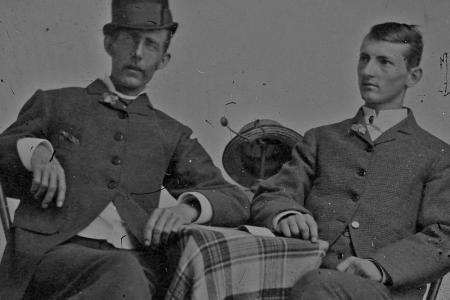 Tintype of Charles "Will" Brelsford and Worthington C. Lewis