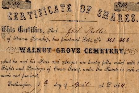 Walnut Grove Cemetery Deed