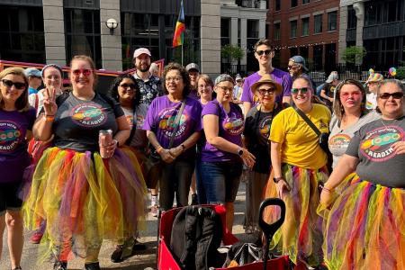 Worthington Libraries Marchers Posed at the 2023 Stonewall Columbus Pride March