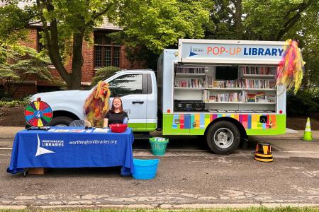 Worthington Libraries' Pop-Up Library at the 2024 Worthington Pride Sunday Funday