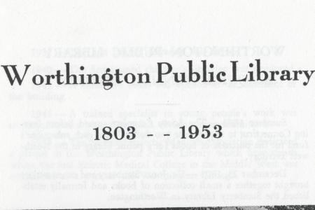 Worthington Public Library 1803-1953
