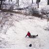 A.V. Shirk Sledding Backwards Down "Devil's Hill" Sled Run
