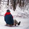 A.V. Shirk Sledding Down "Devil's Hill" Sled Run