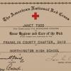 American Red Cross Certificate for Janet Todd