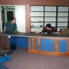 Assembling the Circulation Desk at the Northwest Library