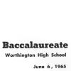 Baccalaureate Worthington High School 1965
