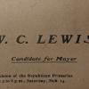 Candidate Card for W.C. Lewis for Mayor
