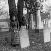 Edith Griswold and Ann Bower Standing in St. John's Churchyard