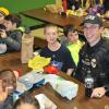 Sergeant Stephen Mette and Students at “Lunch with an Officer” Event