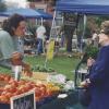 Shopper and Vegetable Vendor at the Worthington Farmer's Market